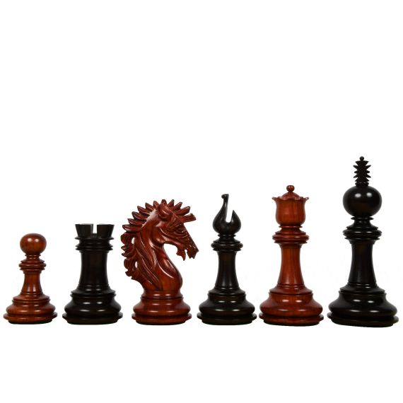 Bud Rose Wood Collector Staunton Chess Pieces Set King 4.5" 4 Queens Luxury set 