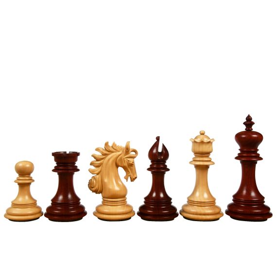 Artisans Rosewood Bud and Boxwood Art Chess Pieces 