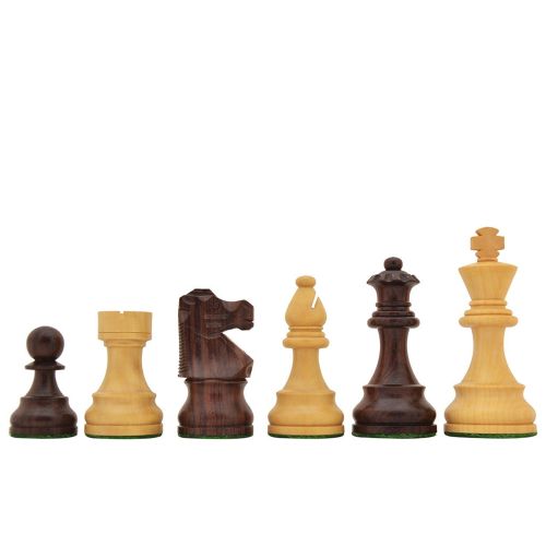 1940s Art Deco Series Weighted Chess Pieces Sheesham and Boxwood -3.8