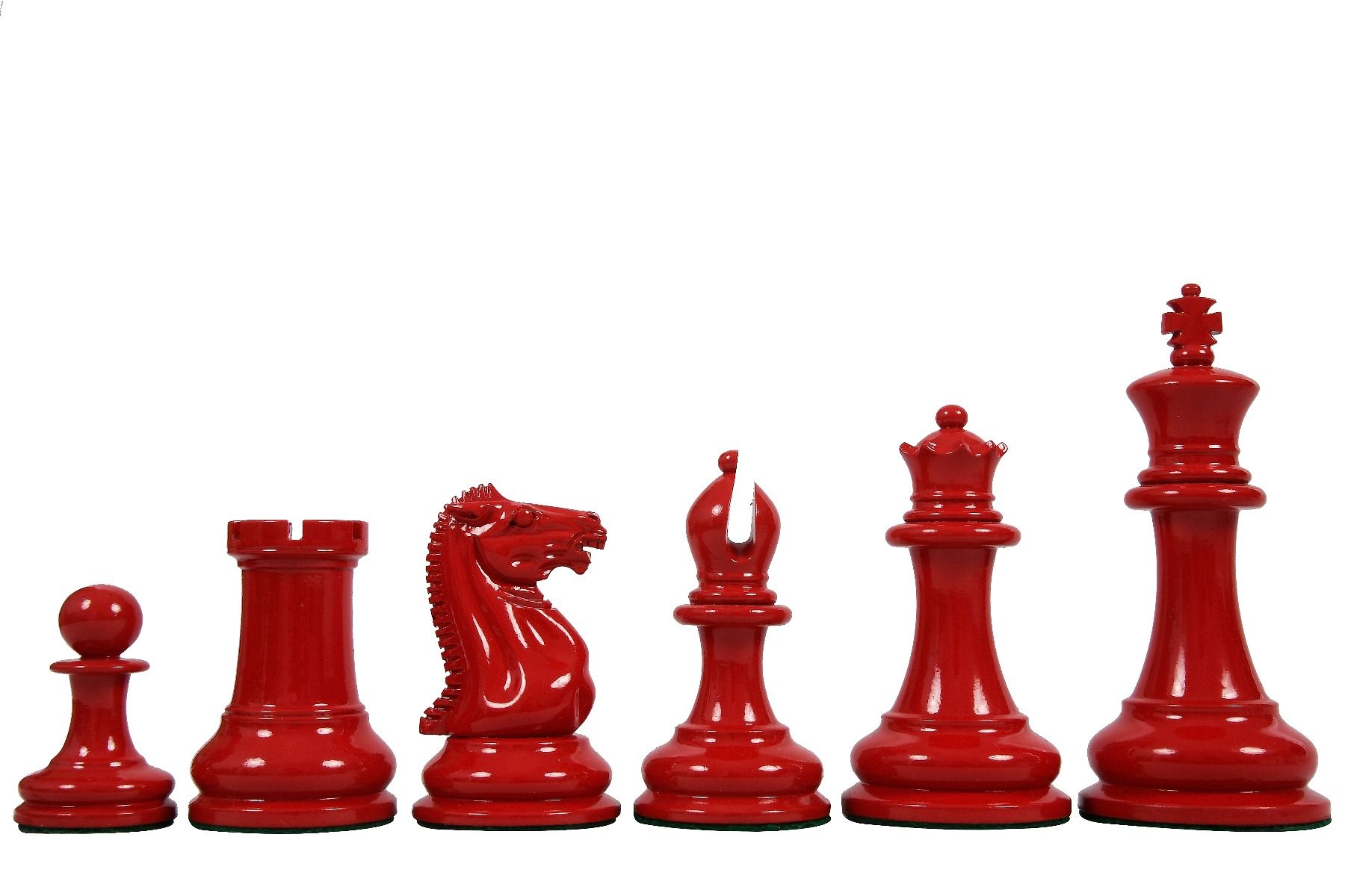 1849-50 Leuchars Cook Staunton Chess Pieces Only set-Ivory& Crimson Lacquer-4.5" 