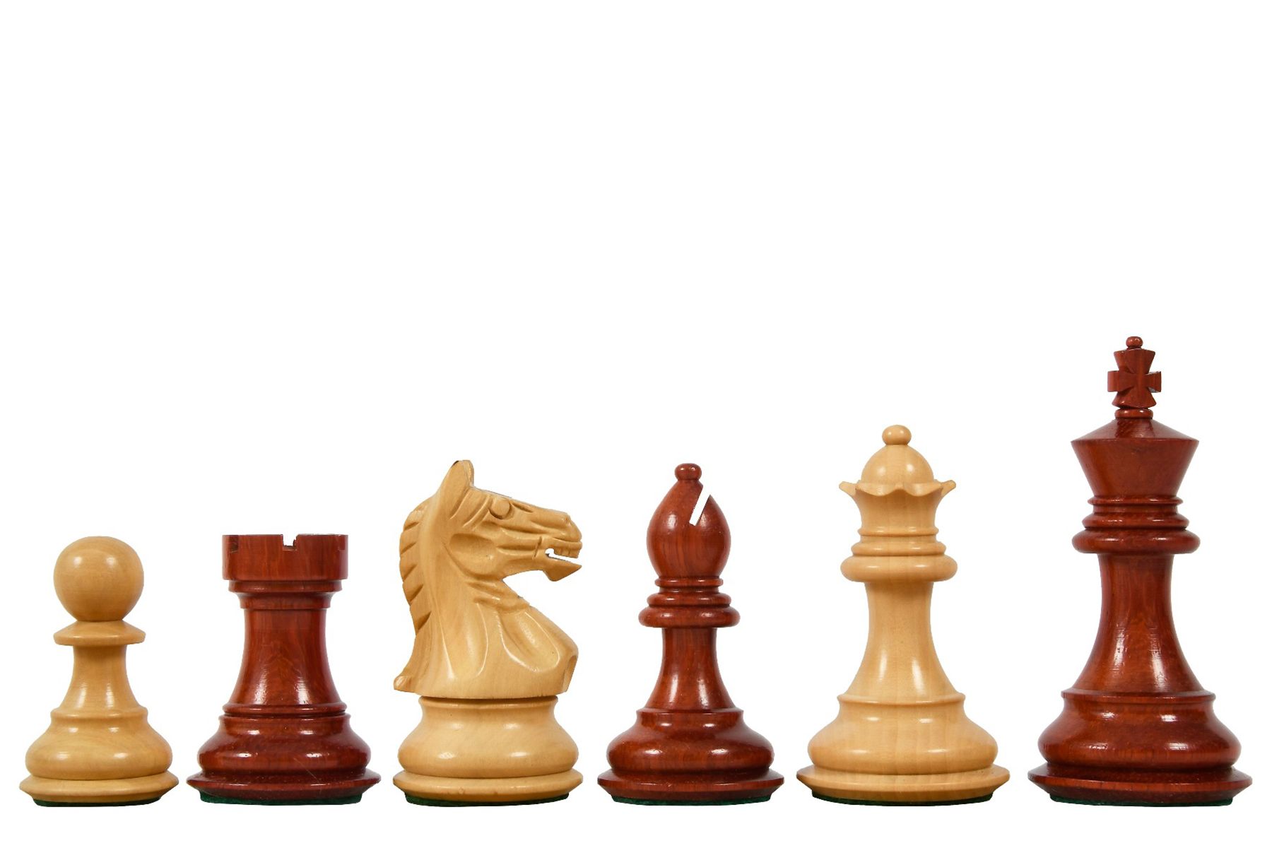 3.5" Fierce Knight Staunton Chess Pieces Only set Weighted Golden Rosewood 