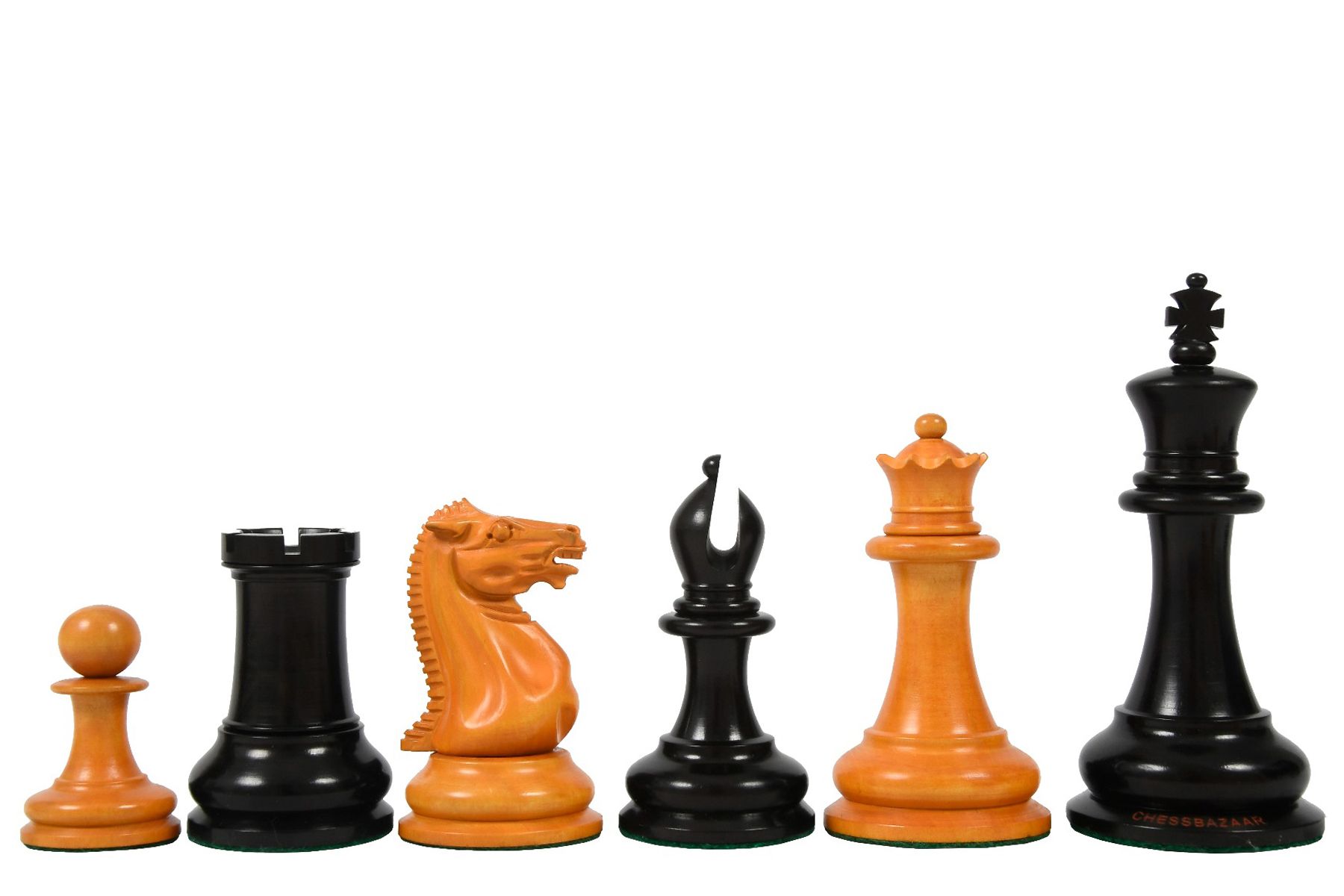 3.9" Craftsman Staunton Chess Pieces Only set-Triple weight Ebonised Boxwood 