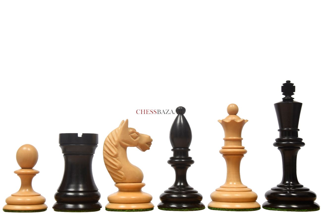 1935 Botvinnik Flohr Reproduced Soviet Chess Pieces in Ebony / Box Wood ...
